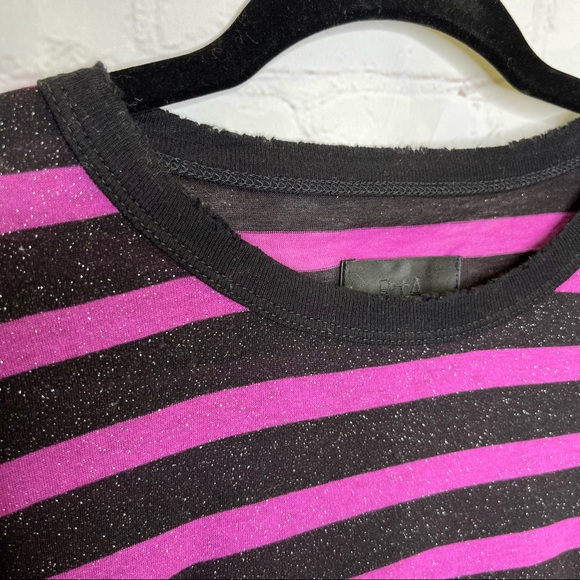 NEW RtA Glitter Striped Cashmere Blend T-Shirt Size XS - Picture 4 of 8
